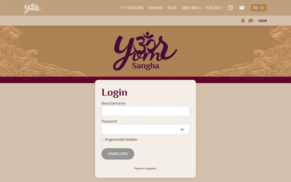 Screenshot von sangha.your-om.com