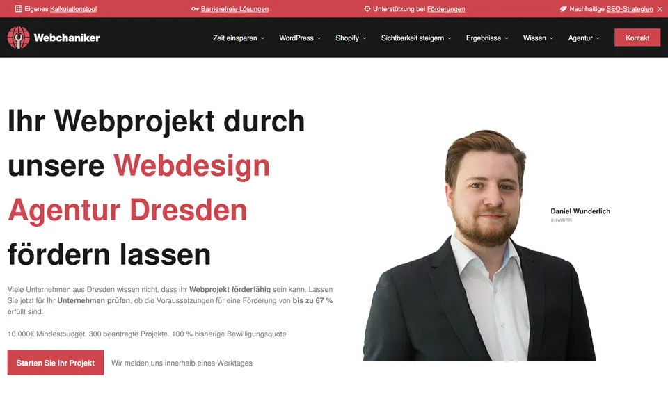 Screenshot von webchaniker.de